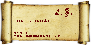 Lincz Zinajda névjegykártya